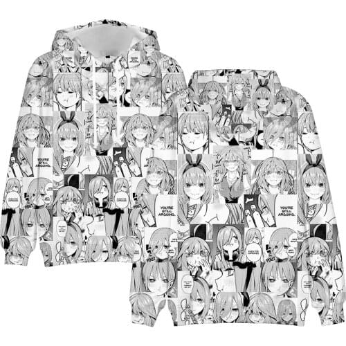 3D Full Prined The Quintessential Quintuplets Cartoon Hoodies Women Men Sweatshirts Fashion Hip Hop Girls Casual Comic Pullovers