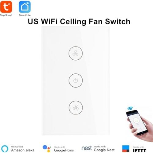Tuya Smart US WiFi Smart Ceiling Fan Switch APP Remote Timer Speed Control Compatible with Alexa Echo Google Home support