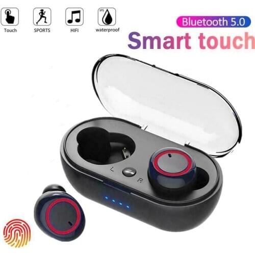 Y50 bluetooth earphone 5.0 New Wireless Headphons earphones Earbuds Stereo Gaming Headset With Charging Box for smart phone