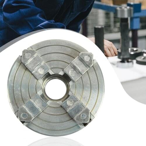 Z011A Mini Drill Chuck Lathe Machine Tool Zinc Alloy Manual Self-Centering 4-Jaw Chuck with M12 Connecting Rod Clamping Tool