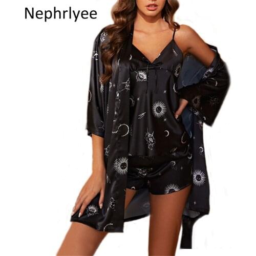 Women Satin Sleepwear Pyjamas Sexy simulated silk Pajamas Sleep Lounge Pijama Home Clothing Pajama Suit SLP001372