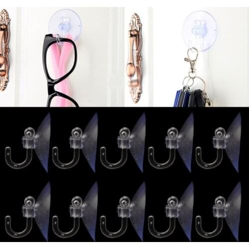 10PCS Glass Window Wall Strong Suction Cup Hooks Hanger Kitchen Bathroom door New