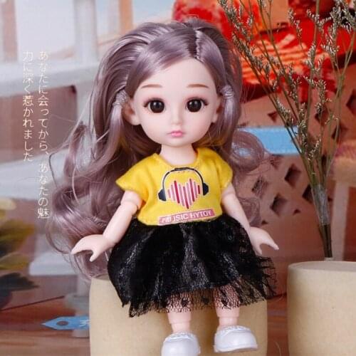 16cm Cute Black Skirt Moveable Joint Princess Doll Girl Toy Gift