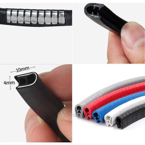 2/3/5M Car Door Anti Collision Strip with Steel Disc Bumper Trim Edge Scratch Protector Strip Sealing Guard Styling Car Decor