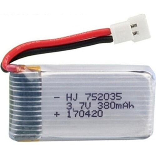 3.7V 380mAh 25C Lipo Battery For Hubsan X4 H107 H107L H107D JD385 JD388 RC Drone Spare Parts 3.7v 2attery 1pcs