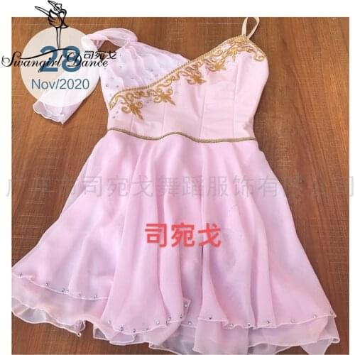 Competition Cupid ballet Dress Professional Ballet Costume Pink Fading Chiffon Ballet Stage Costume BT4008A