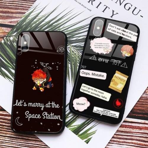 Mystic Messenger Glass 707 Phone Case Tempered glass For iphone 6 6S 7 8 plus X XS XR 11 12 mini PRO MAX