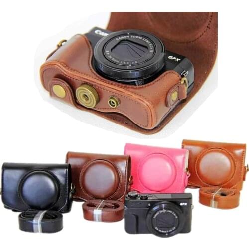 Camera PU Leather Case For Canon Powershot G7X Mark III G7XIII G7X3 Camera Vedio Cover With Strap