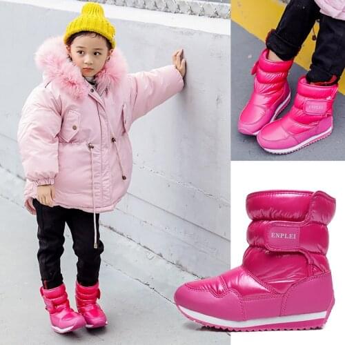 Children Boots Boys Snow Boots Girls Sport Children Winter Shoes For Boys Sneakers Fur Lining Child Shoes Kids Boots 2019