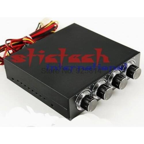 By dhl or ems 20pcs 3.5inch PC HDD CPU 4 Channel Fan Speed Controller Led Cooling Front Panel