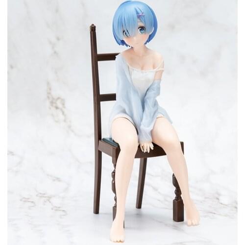 Anime Re:Life In A Different World From Zero Rem Pajamas chair PVC Action Figure Anime Figure Collection Model Toys Doll Gifts