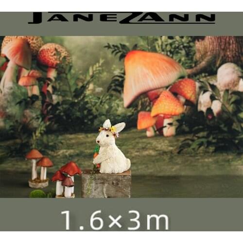 Fairy tale forest background cloth mushroom children portrait newborn baby photography backdrop 1.6x3m
