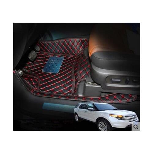 Good quality! Special car mats for Ford Explorer 7seats 2017 waterproof 3 rows carpets for Explorer 2016-2011,Free shipping