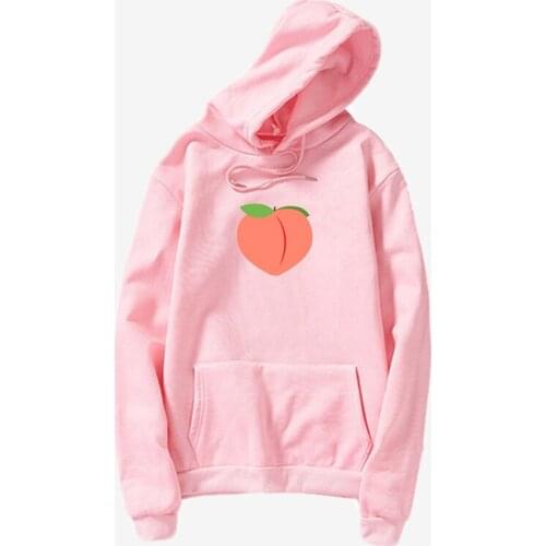 Hot fashion peach print hoodie Vintage Japanese Strawberry Milk Unisex Hoodie Kpop Vaporwave Hoodie Funny Top Hoodie Harajuku st