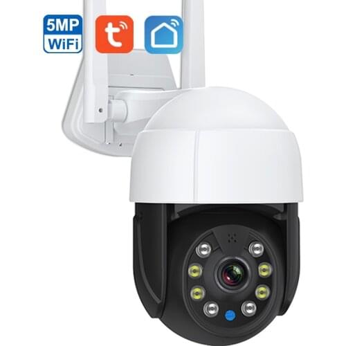 PTZ IP Camera Outdoor 5MP HD Video Surveillance Camera Wifi 1080P Night Vision Two Way Audio Smart Home Security Camera Tuya App