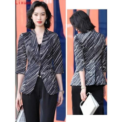 Korean style Spring summer Leopard Print suit blazer office lady cropped jacket blazer blazers plus size clothing for women