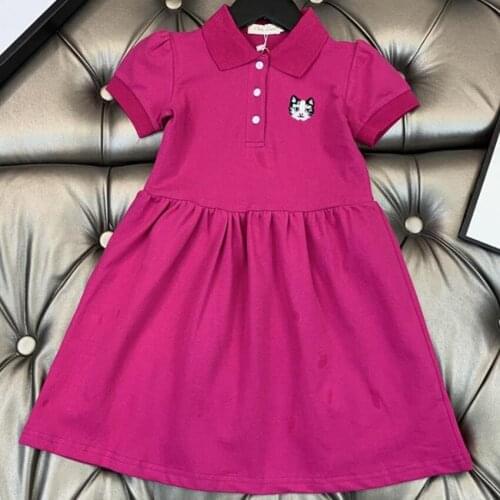 Baby girl summer embroidered preppy style t-shirt dress children cute polo short sleeve princedd dress