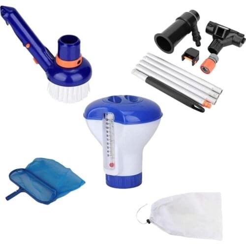 Hot XD-Pool Cleaning Tool Set Pool Skimmer Tool Floating Dispenser Kit Pond Cleaning Tool for Swimming Pool Water Parks Fish