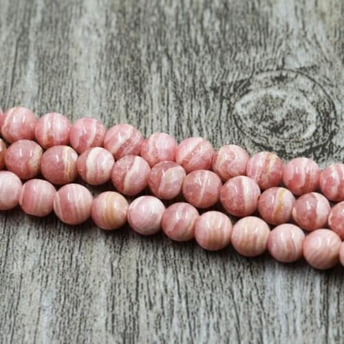 Meihan (1 strand) natural 7mm-12mm Rhodochrosite smooth round loose beads for jewelry making design
