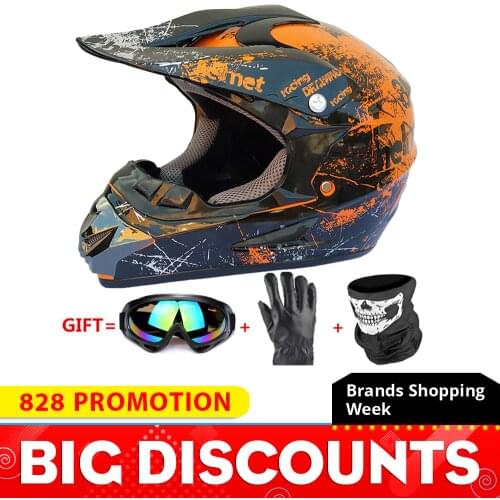 Motorcycle Helmet Full Face Casco Moto Motocross Helmet Off Road Helmet ATV Dirt Bike Downhill MTB DH Capacete Moto Glasses