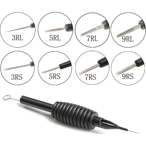 Disposable Black Sterile Tattoo Needle Tube Grip Tip RL RS RM Silicone Handle For Tattoo Gun Machine Supplies