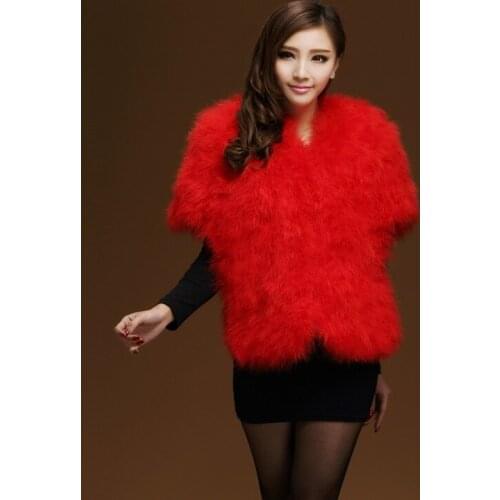 Autumn and winter ostrich fur shawl real fur outerwear ostrich fur coat female