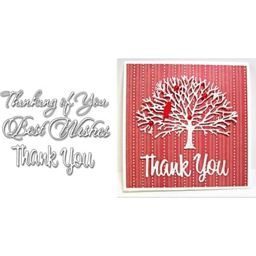 Letters Thank you Best Wishes Metal Cutting Dies Stencils for Scrapbooking Photo Album Embossing Decoration Craft Die Cutting