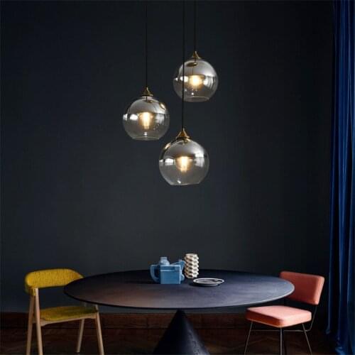 Nordic Magic Bean Glass Electroplating Pendant Lights Industrial Restaurant Dining Room Lamps Bedroom Hanging Lights Fixtures