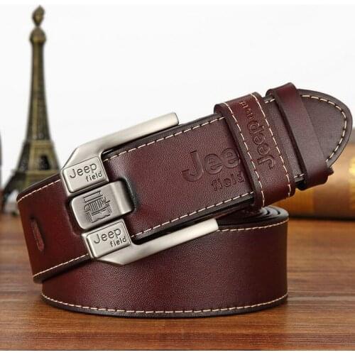 Luxury Mens Casual Spilt Leather Belt High Quality Retro Alloy Pin Buckle Belt for Jeans Men Black Brown Belts cinto masculino