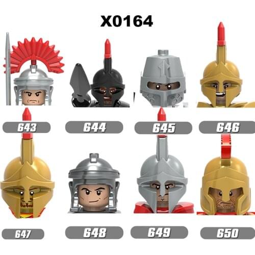 Building Blocks Heroes Bricks Medieval Knights Arvoesine Rome Commander Figures For Children Toys Head X0164