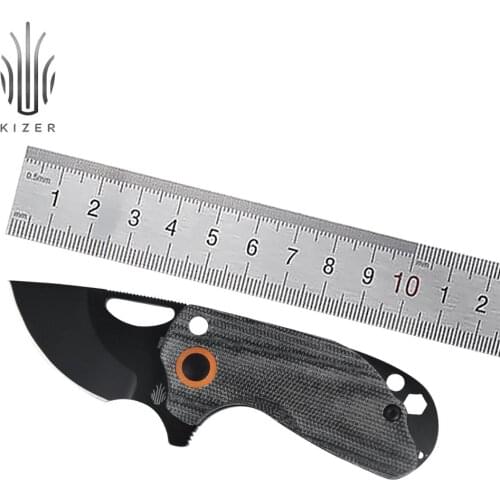 Kizer Tactical Knife Catshark V2561N2 2020 New Mini EDC Knife with Black Titanium + Micarta Handle Outdoor Camping Tools