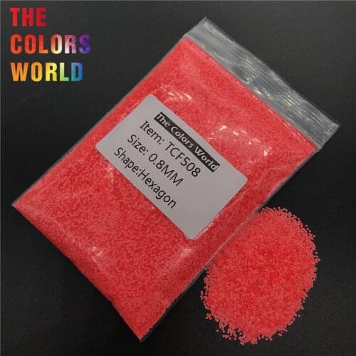TCF508 Hexagon Shape Neon orange coral Color Solvent Resistant Nail Glitter Nail Art Decoration Makeup Body Glitter Polish DIY