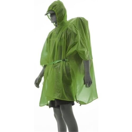 Single Person Ultralight Hiking Cycling Raincoat Outdoor Awning Camping Tarp Sun Shelter Silicone Green