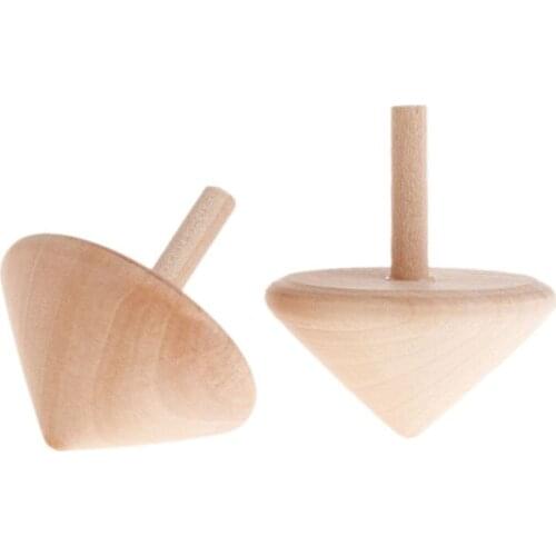 High Quality No Paint Wooden Spinning Tops DIY Gyroscope Toys Kids Toy Art Craft Jy05 21 Dropshipping