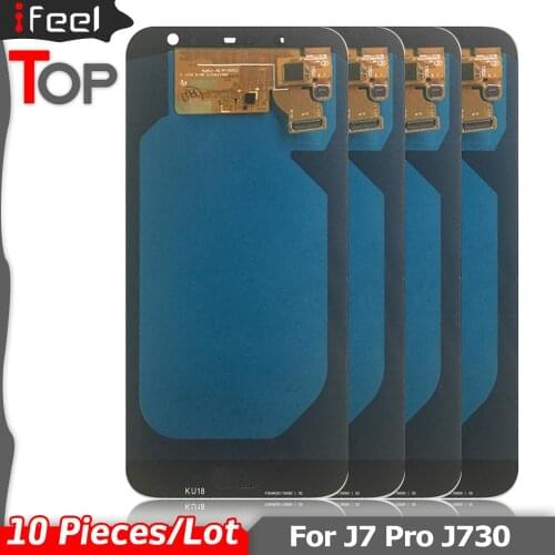 10 pieces/lot Super Amoled lcd For Samsung Galaxy J7 Pro 2017 J730 J730F LCD Screen Display Touch Digitizer Assembly Replacement