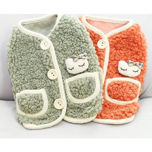 Coat Dog Clothes Vest Cartoon for Dogs Small Clothing Pet Outfits Warm Cute Winter Thermal Yorkies Green Boy Ropa Para Perro