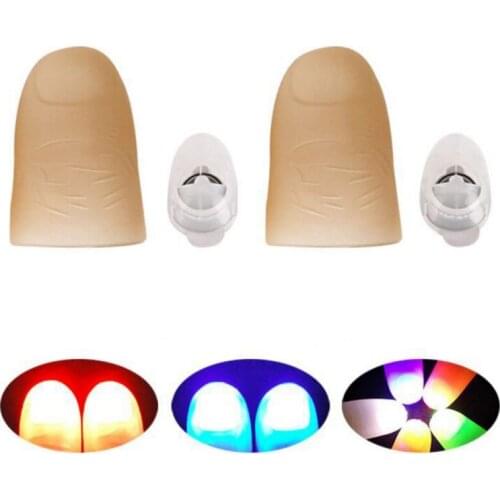 1 Pair Of Led Thumb Toys Magic Flashing Fingers Amazing Glowing Toys Halloween Children Luminous Decoration Gift