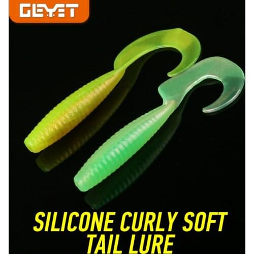 10Pcs 63mm/2g Worm Soft Lure Silicone Spiral tail Bait Wobblers Artificial jig Lures Carp Bass Pike Sea Fishing Tool