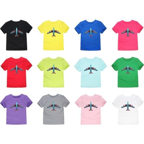 2018 summer short sleeve baby boys t shirts children airplane t-shirts for 2-14 years children girls 12 colors tops tees