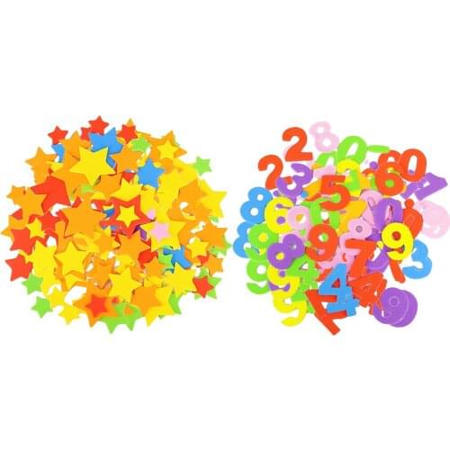 4 Bags Kids Craft Stickers Star Scrapbook Foam Sticker Diary Paper Tag Decor