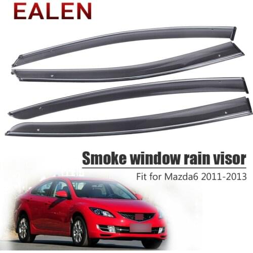 EALEN For Mazda 6 2011 2012 2013 Car-styling ABS Vent Sun Deflectors Guard Accessories 4Pcs/1Set Smoke Window Rain Visor