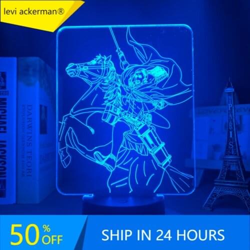 Anime Attack on Titan 3d Lamp Erwin Smith Light for Bedroom Decoration Kids Gift Attack on Titan LED Night Light Erwin Smith