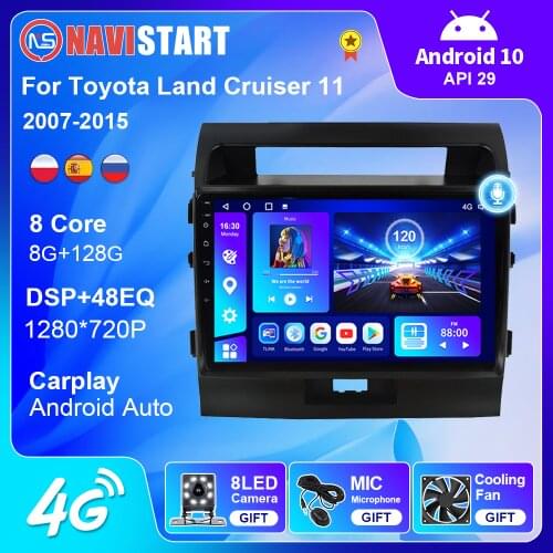 Car Radio for Toyota Land Cruiser 11 2007-2015 Autoradio 2din Multimedia Video Player Android 10 Navigation GPS Caplay 2din