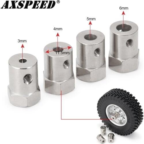 AXSPEED 4PCS Stainless Steel Hex Couplings Universal Joint with Wrench 3/4/5/6mm for RC Boat Car Robot Hexagonal Connector Parts