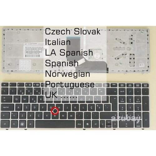 UK Portuguese Norwegian LA Spanish Italian Czech Slovak Keyboard For HP Elitebook 8560P 8570P Probook 6560B 6565B 6570B 6575B