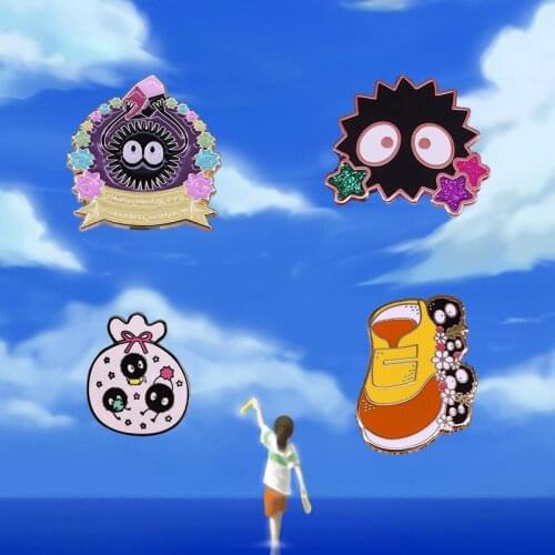 Spirited Away Soot Sprite Brooch Kawaii Animation Film Elf Badge Put into the santa bag making your children happy on christmas