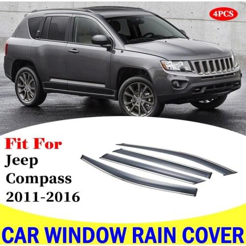 For jeep Compass 2011-2016 window visor car rain shield deflectors awning trim cover exterior car-styling accessories parts