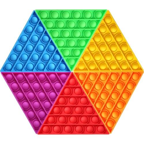 6pcs/Set Push Bubble Toy Stress Reliever Anti Anxiety Funny Silicone Sensory Toys For Adult Child Kids Six-Color