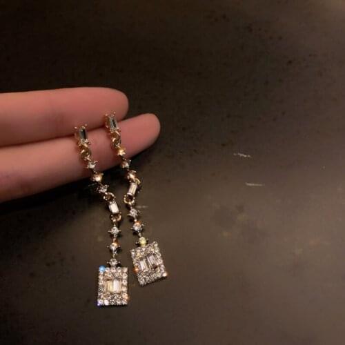 Summer new style personality creative square pendant earrings luxury fashion casual banquet party earrings for women