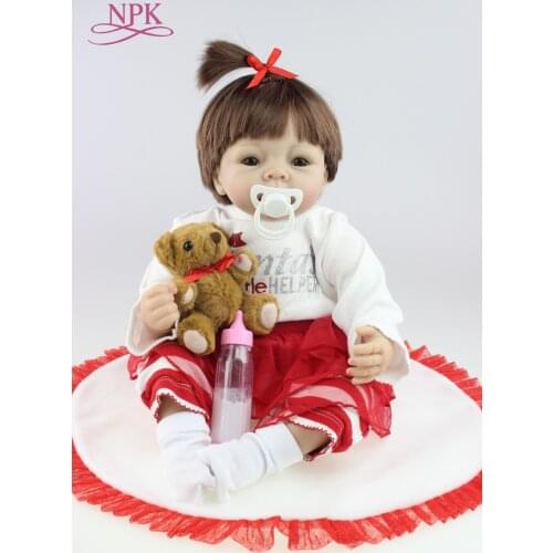 NPK Reborn Baby Doll Realistic Soft silicone Reborn Babies gifts for Girls 18 Inch Adorable Bebe Kids Brinquedos boneca Toys